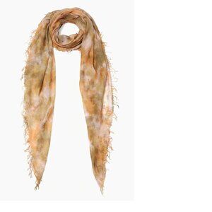 New Auth Chan Luu Watercolor Print Cashmere Silk Scarf Color: Avocado